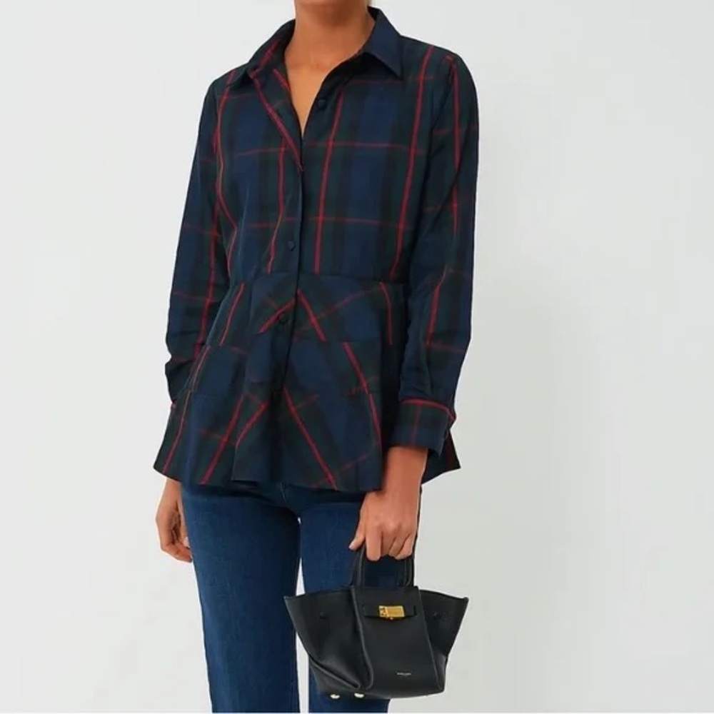 NWT Tuckernuck Pomander Place Fraser Ashlen Plaid Blouse Size XS